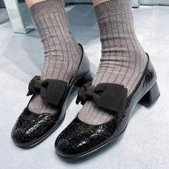 Black Butterfly Knot Decoration High Heelsapatos De Mujer