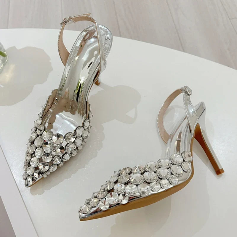 Elegant Pointed Toe Slingback Stiletto Sandals