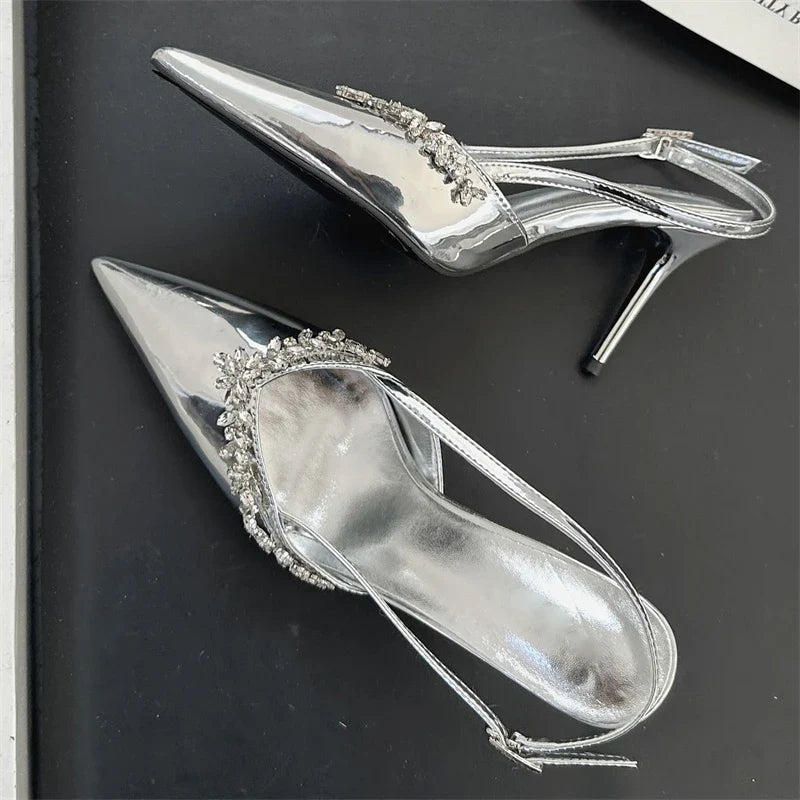 Sexy CRYSTAL DIAMOND Buckle Strap Women Pumps