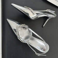 Sexy CRYSTAL DIAMOND Buckle Strap Women Pumps
