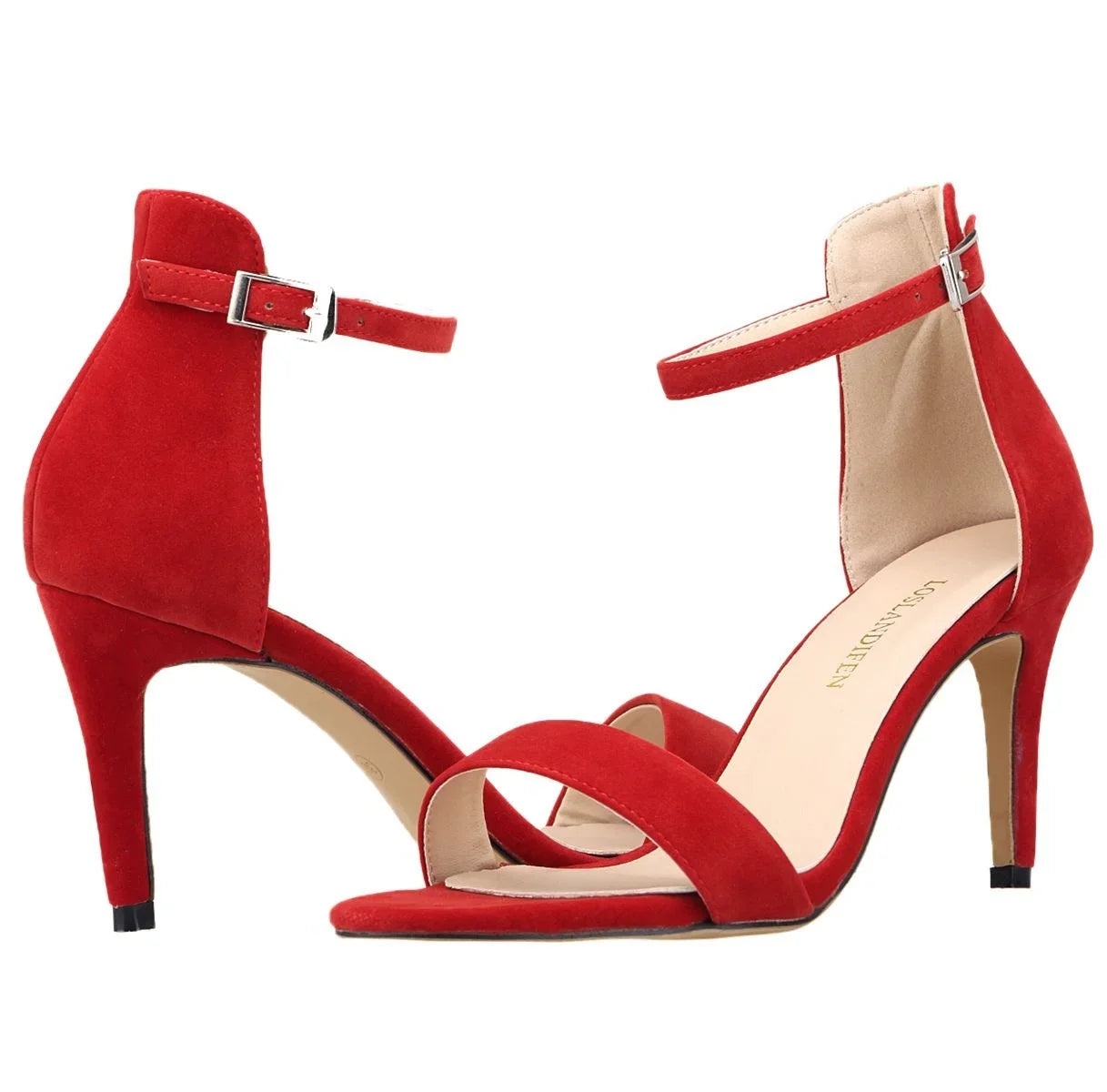 9cm Mid Thin Heel Summer Open Toe Ankle Strap High Heels