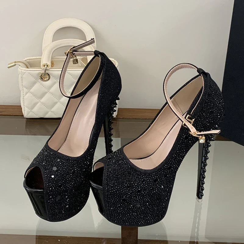 Runway Glitter Rhinestones Platform High Heels