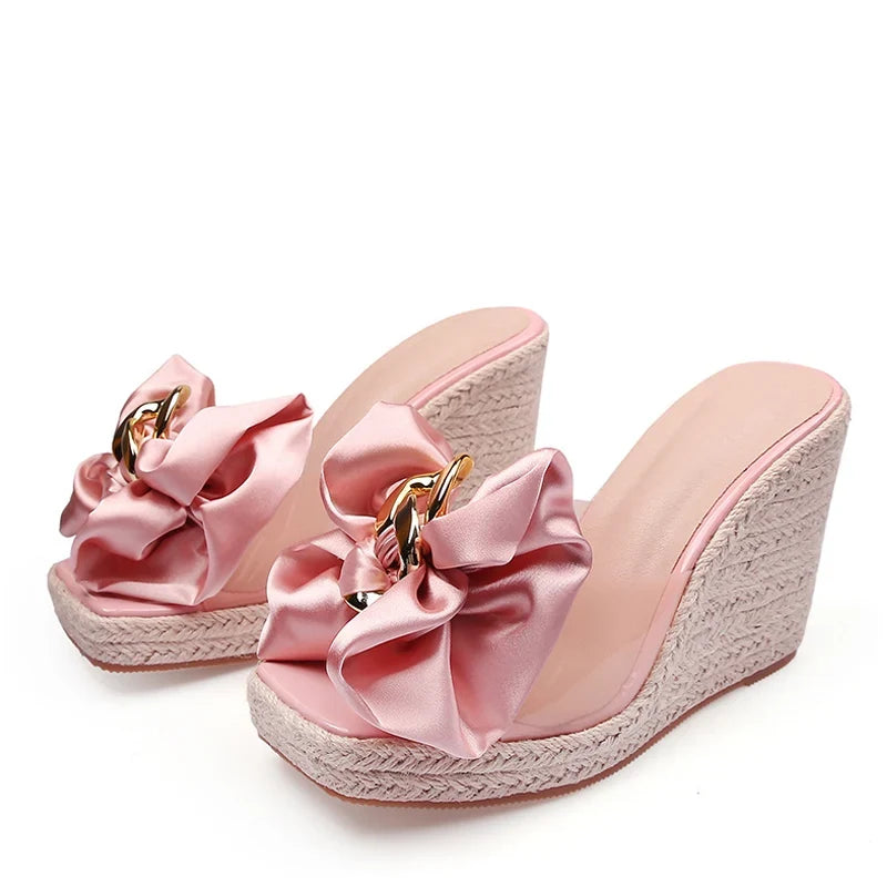 Pink Butterfly-knot Designer Sandals