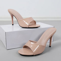 Round Open Toe Mules High Heels