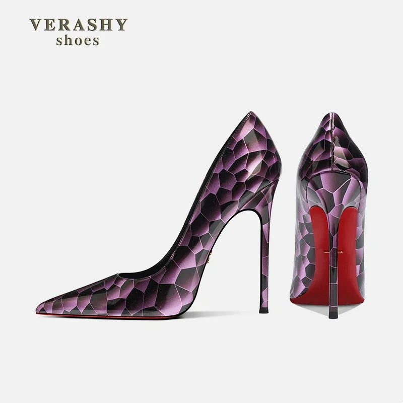 Stone leopard print pointed high-heeled shoes for women