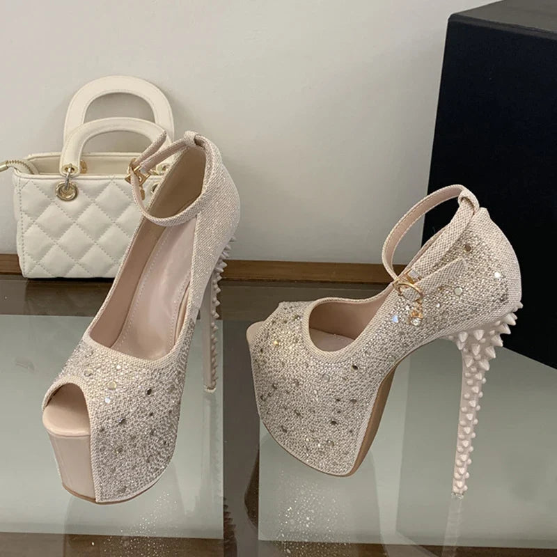 Runway Glitter Rhinestones Platform High Heels