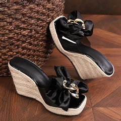 Pink Butterfly-knot Designer Sandals
