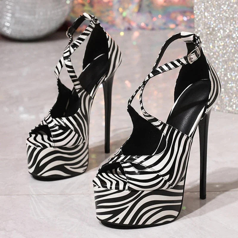 16CM Super High Heels Stiletto Sandals