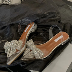 Summer Crystal Sequined Bowknot Women Pumps