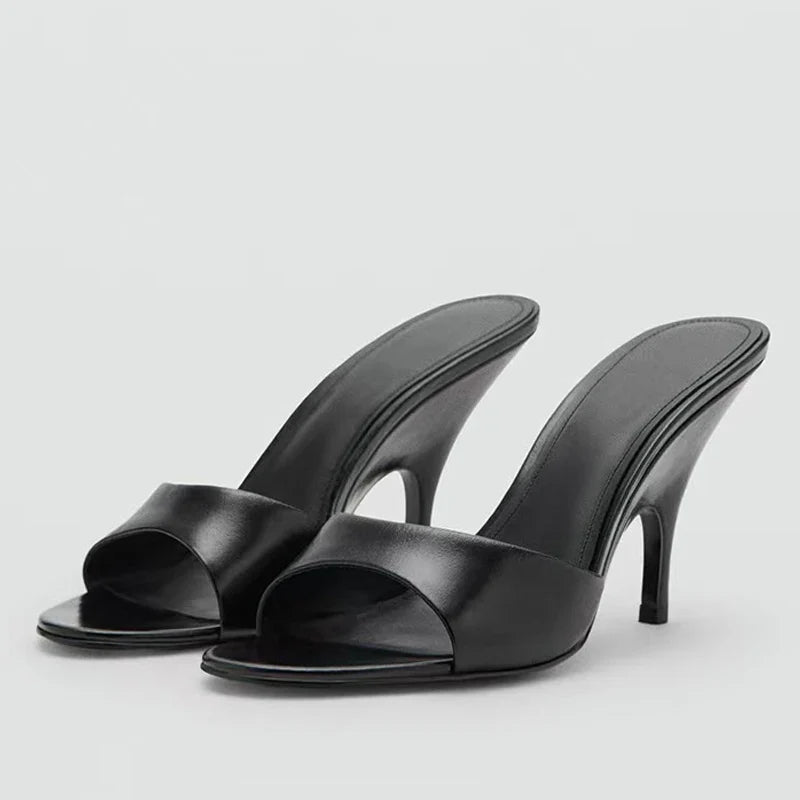 Slope Shape Thin Heels Slippers
