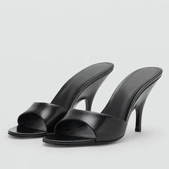 Slope Shape Thin Heels Slippers