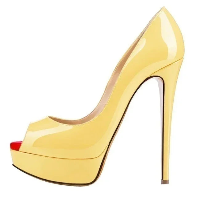 Platform Peep Toe 14cm Extremely Thin High Heels