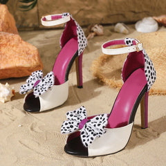 Bohemian Style Polka Dot Butterfly Knot Designer Sandals