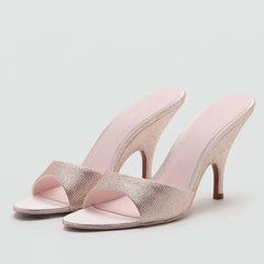 Slope Shape Thin Heels Slippers