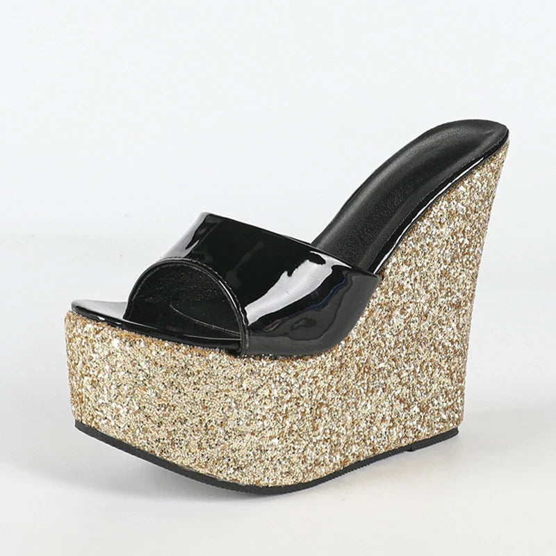 Sequined Thick Bottom Platform Sandals