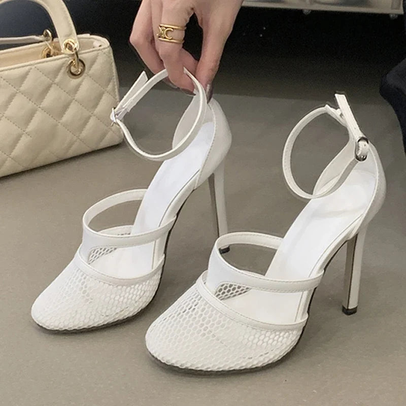 Designer Hollow Breathable Mesh Women Pumps