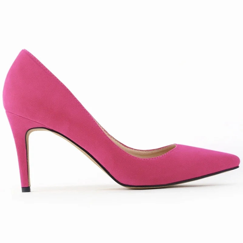 8cm Suede Ponited Toes High Heels