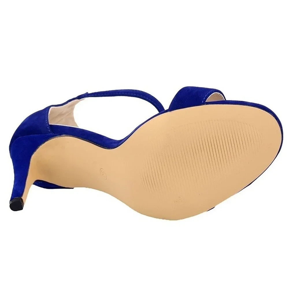 9cm Mid Thin Heel Summer Open Toe Ankle Strap High Heels