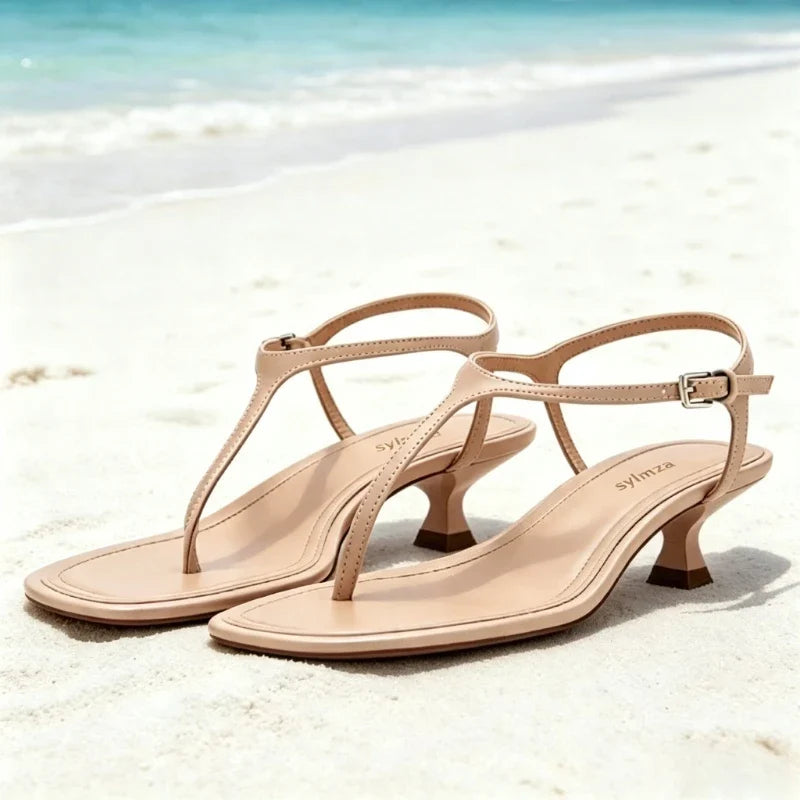 T-tied High-heeled Sandals