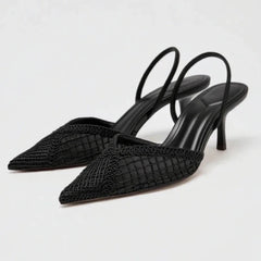 Comfort Hollow Mesh Woven Pumps