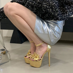 Novelty Sun Flower Decorate Platform Sandals
