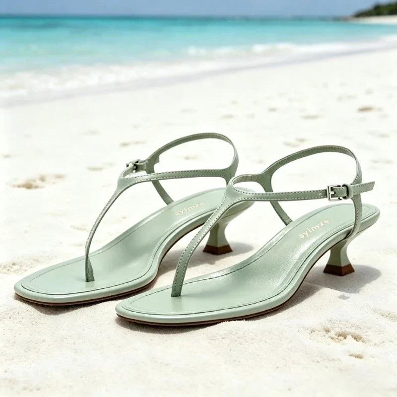 T-tied High-heeled Sandals