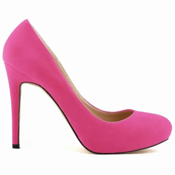 Women Stilettos Pumps Sexy 11cm Round Toe Velvet High Heels
