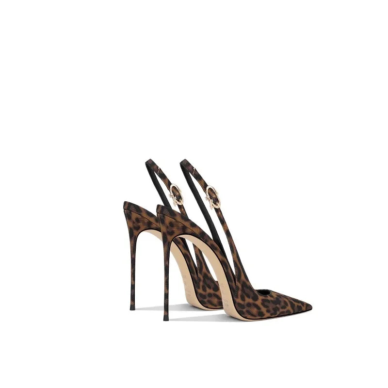Summer Leopard Print Pointed French High-End Fashion