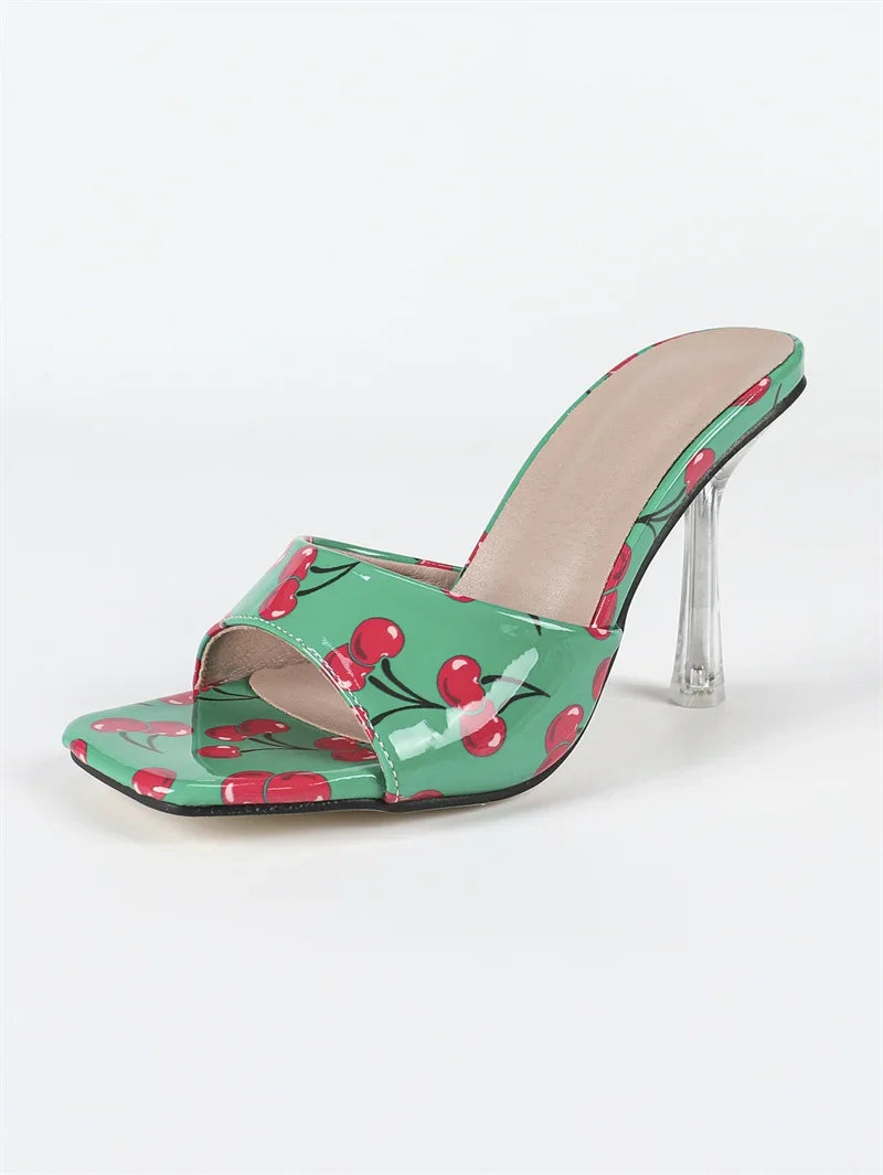 Fruits Patent Leather Women Slippers Sandals