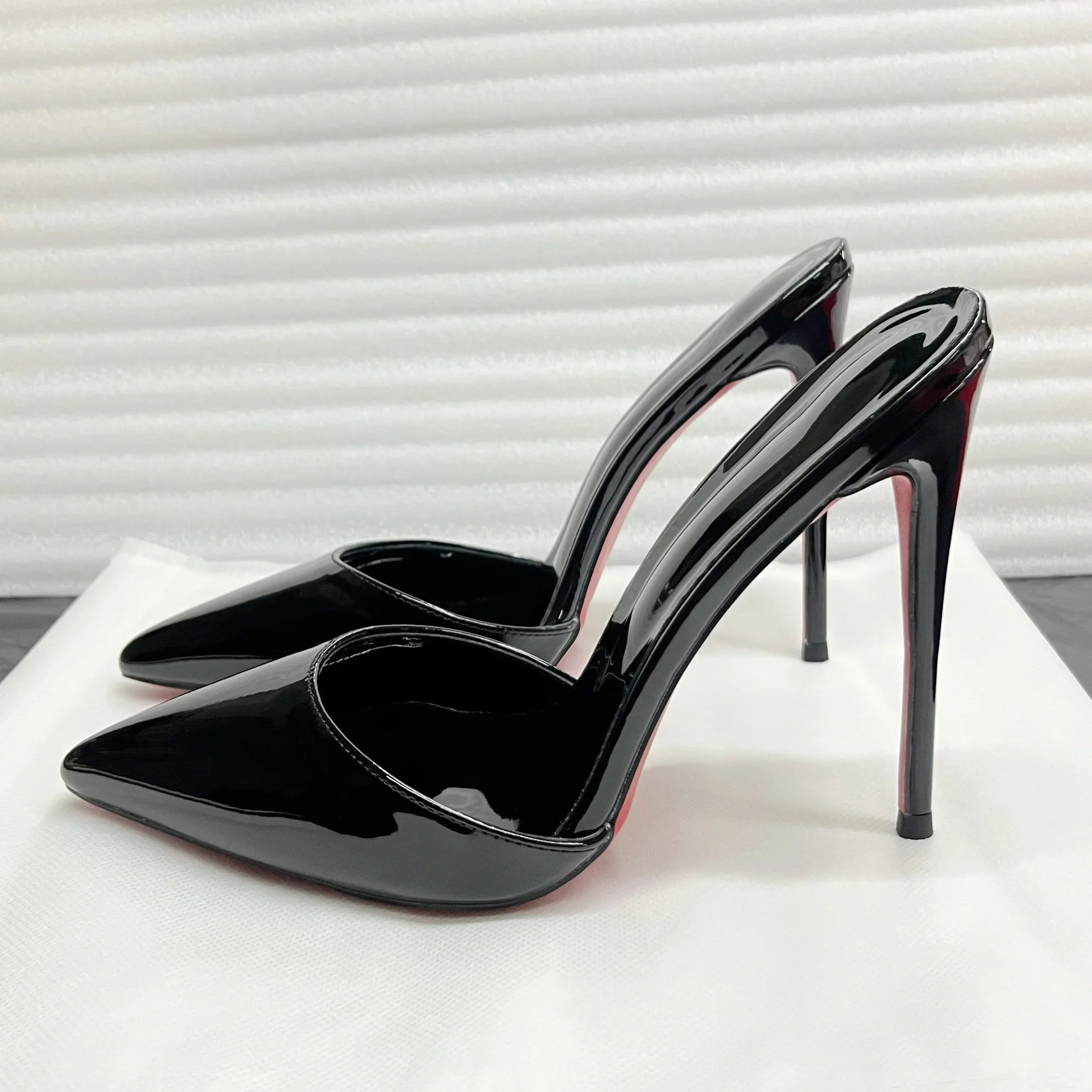 Rose Red Patent Leather High Heels
