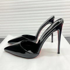 Rose Red Patent Leather High Heels