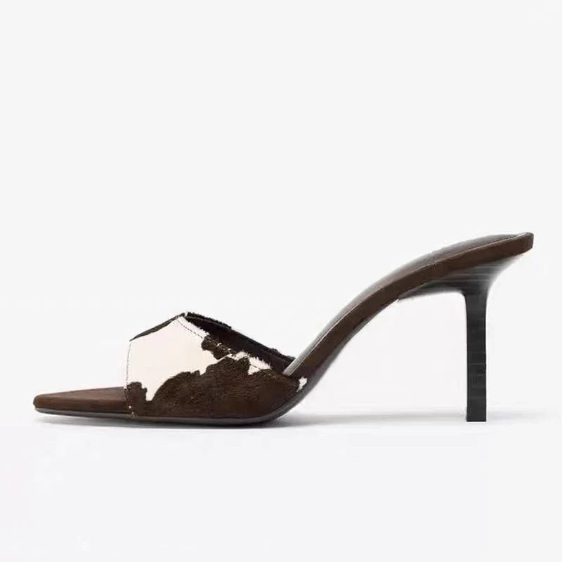 Design Animal Printed Suede Women Slippers Sandals