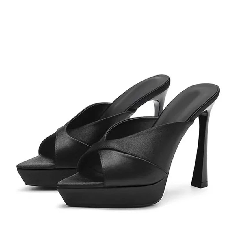 Street Style Sexy 13CM Super High Heels Platform Slippers