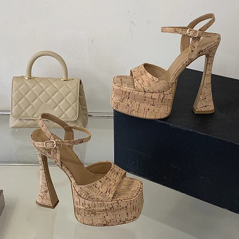 Wooden Chunky Platform Sandals