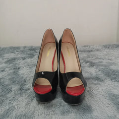 Platform Peep Toe 14cm Extremely Thin High Heels