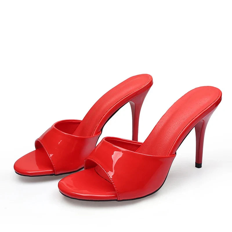 Round Open Toe Mules High Heels
