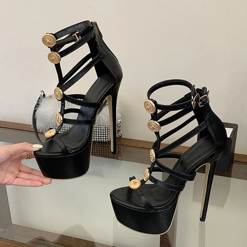 Runway Style Sexy Super High Heels Platform Sandals