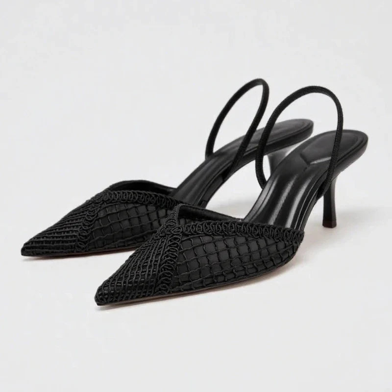 Comfort Hollow Mesh Woven Pumps