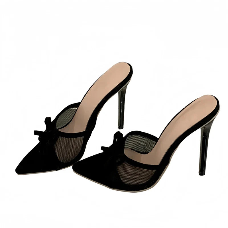 Street Bowknot Mesh Women Slippers Sandals