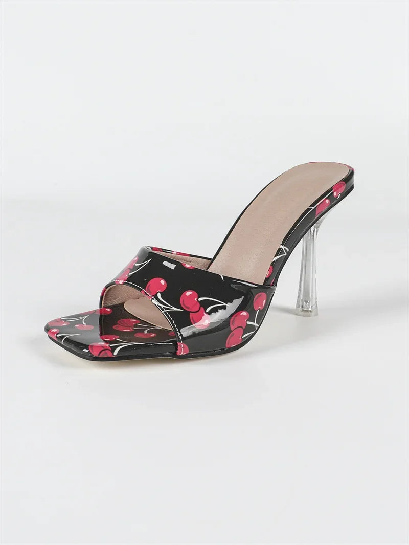 Fruits Patent Leather Women Slippers Sandals