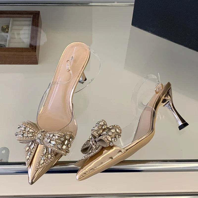 Elegant Woman Bride Wedding Prom Shoes Sexy Back Buckle Strap Sandals