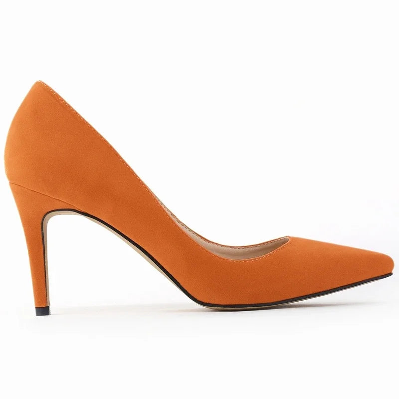 8cm Suede Ponited Toes High Heels