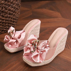 Pink Butterfly-knot Designer Sandals