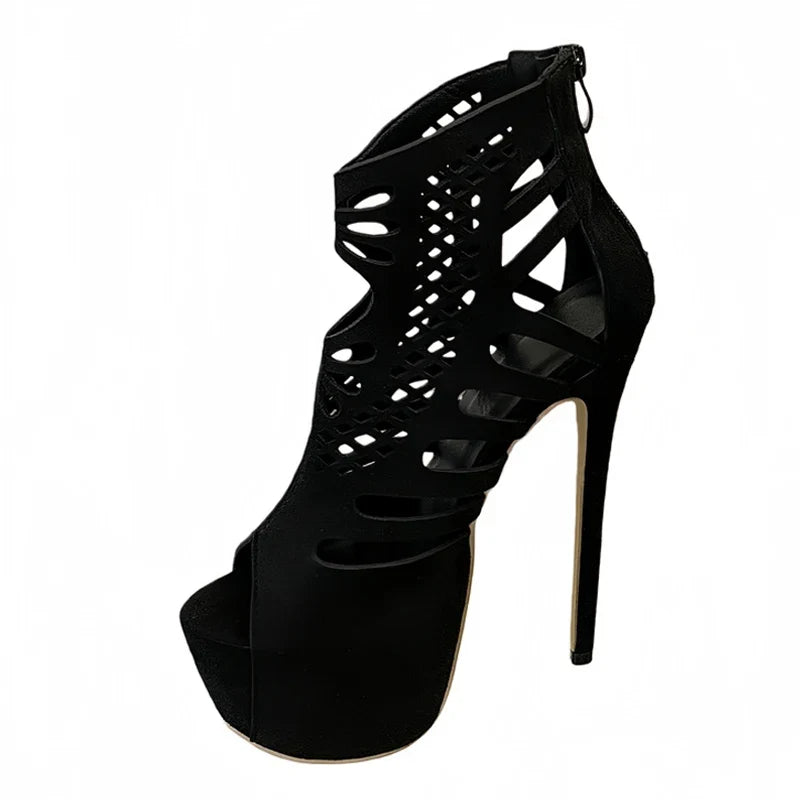 Hollow Out Peep Toe Extreme High Heels