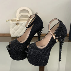 Runway Glitter Rhinestones Platform High Heels