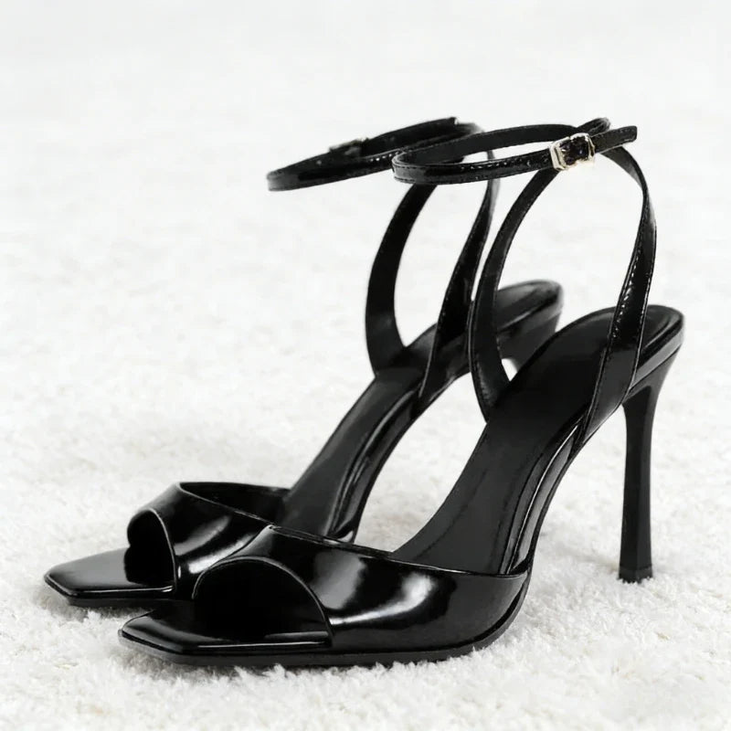 Sexy Gold Ankle Buckle High Heel Sandals
