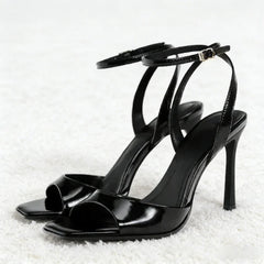 Sexy Gold Ankle Buckle High Heel Sandals