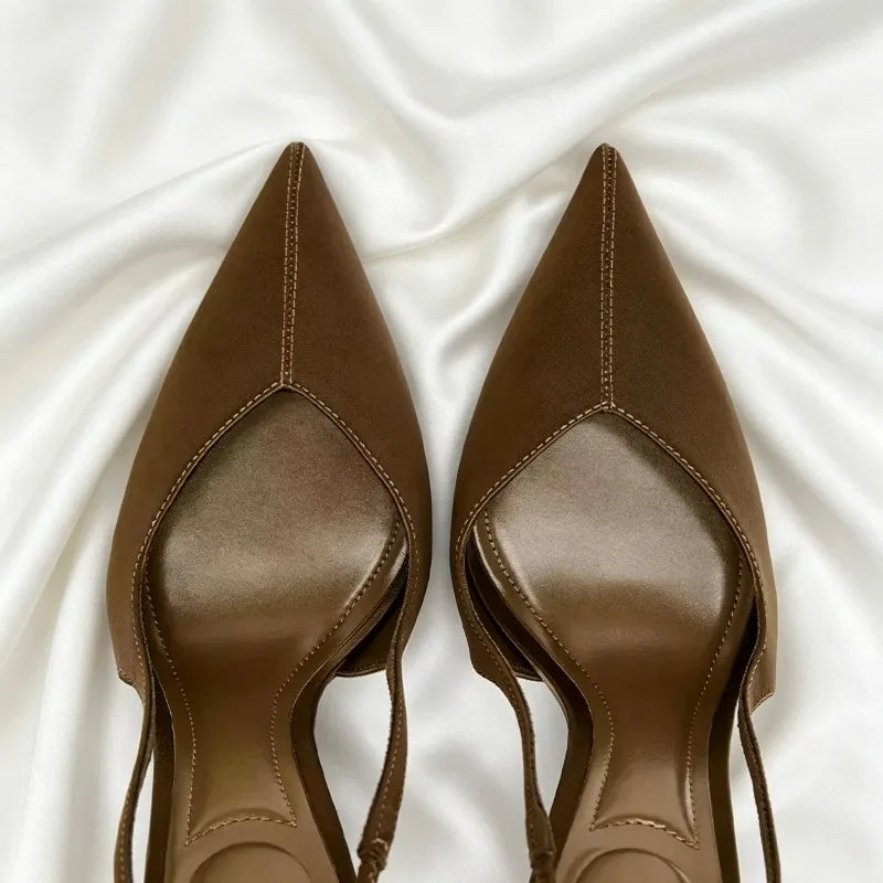 Sexy Pointed Toe Back Strap Designer Pumps