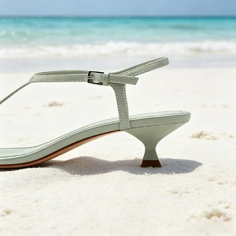 T-tied High-heeled Sandals