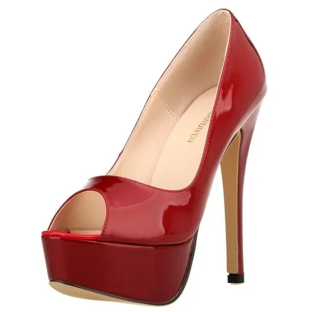 Platform Peep Toe 14cm Extremely Thin High Heels